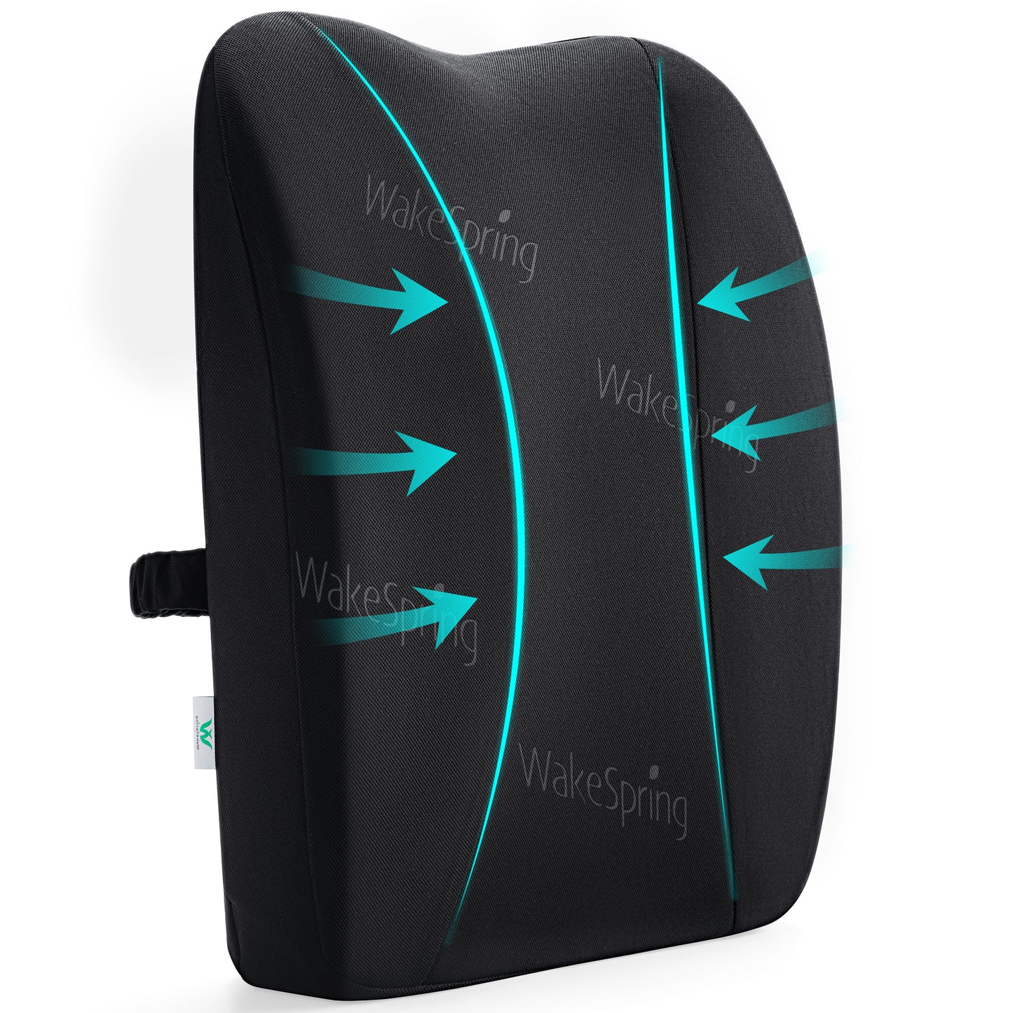 WakeSpring Lumbar Support Memory Foam Back Cushion – Breathable, Non-Slip & Removable Cover