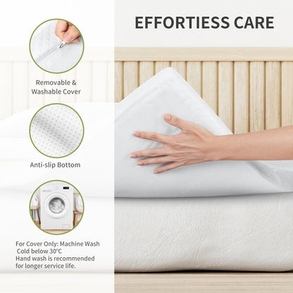 WakeSpring 7-Zone Support Memory Foam Mattress Topper Non-Slip Design with Washable Cover